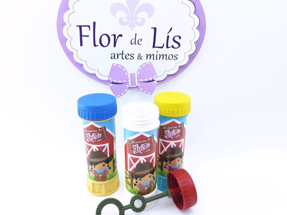 Bolha de Sabão Lembrancinha Fazendinha Menina