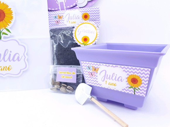 Kit Plantação Lilás Meu Girassol com Sacola