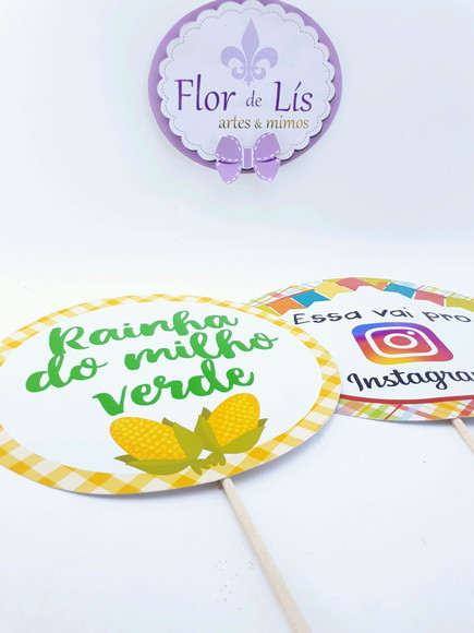 Plaquinhas Divertidas para Fotos Arraiá