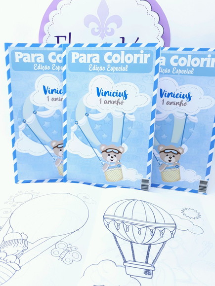 Revistinha Colorir Ursinho Baloeiro Balões