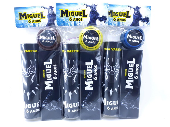 Kit Diversão com Mola Pantera Negra Lembrancinha