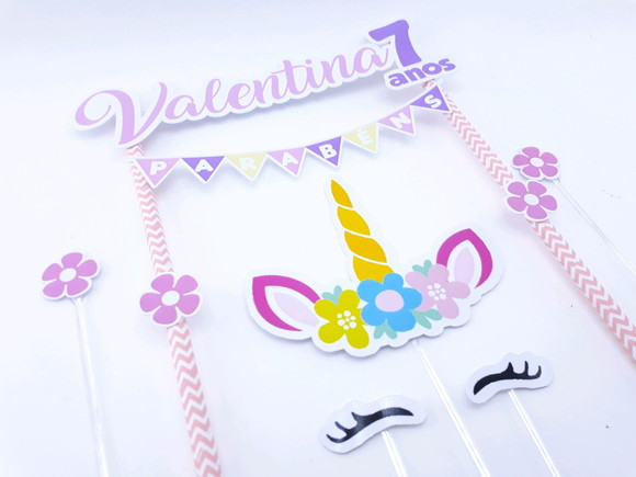 Cake Topper Unicórnio Chifre Topo Bolo
