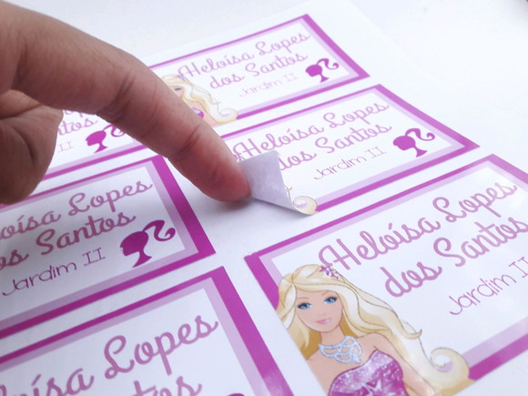Etiquetas Escolares Cadernos Barbie