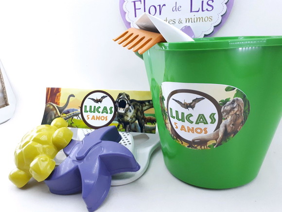 Balde de Praia Personalizado Dinossauro