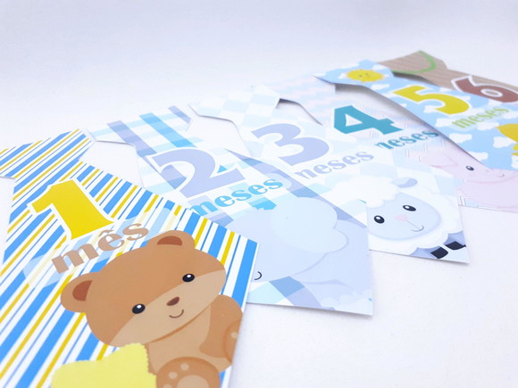 Kit Adesivos 12 Meses Animais Gravata