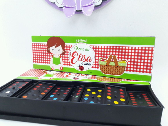 Dominó Personalizado Picnic Menina Lembrancinha