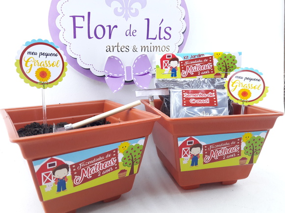 Kit Jardinagem Festa Fazendinha Lembrancinha Personalizada