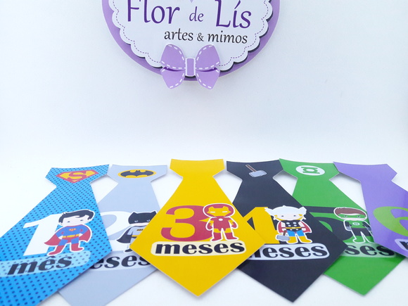 Kit Adesivos Body 12 Meses Heróis