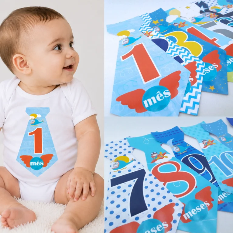 Kit Adesivos Body 12 Meses - Imagem 1