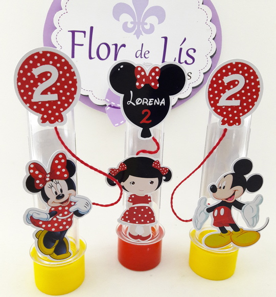 Tubete Personagens Minnie e Mickey