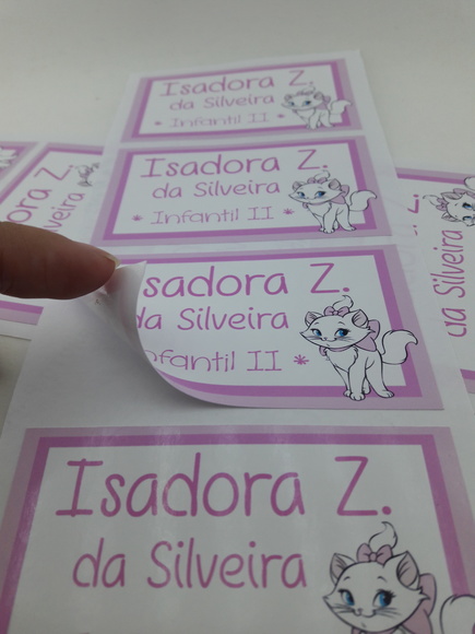 Kit Etiquetas Escolares Gatinha Marie