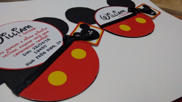 Convite Mickey Luxo