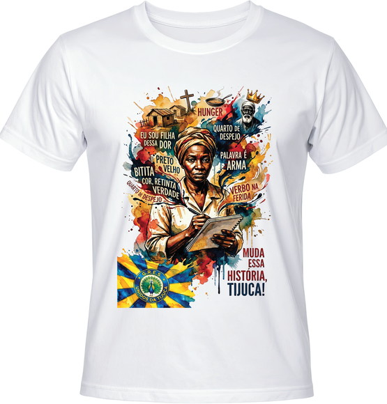 Camiseta Unidos da Tijuca Carolina Maria de Jesus Carnaval