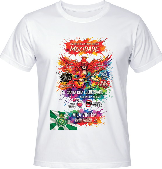 Camiseta Mocidade Independente Rita Lee Carnaval Vila Vintém