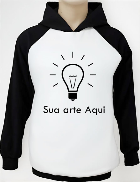 Moletom Raglan com Capuz e Bolso Personalizado