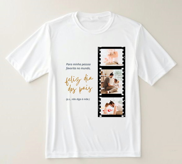 Camiseta Feliz Dia dos Pais Personalizada com Fotos