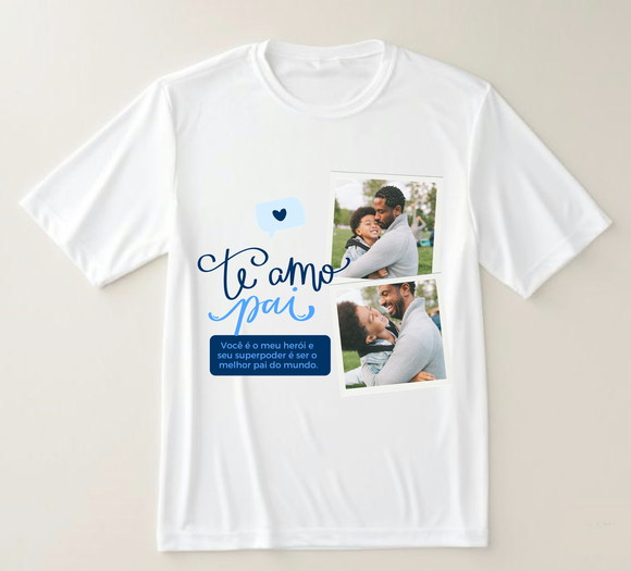 Camiseta Te Amo Pais Personalizada com Foto