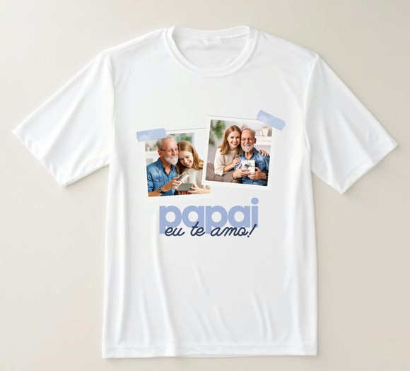 Camiseta Papai Eu Te Amo Personalizada com Foto