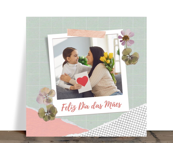 Azulejo Feliz Dia das Mães com Foto