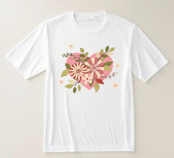 Camiseta Coração Floral