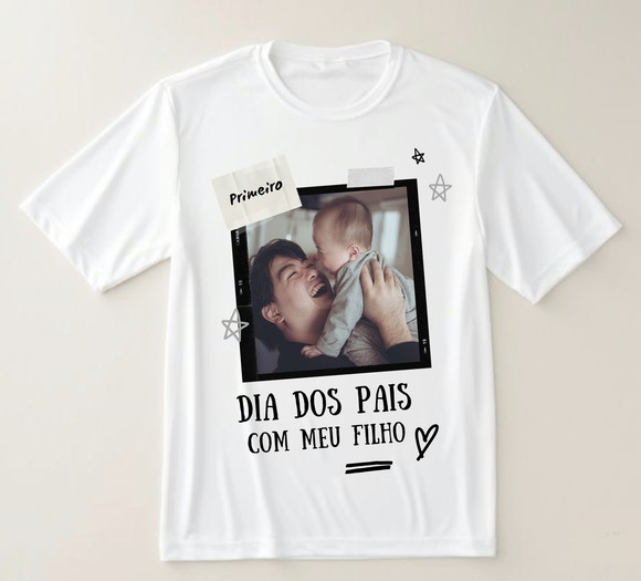 Camiseta Meu Primeiro Dia dos Pais Como Papai Personalizada