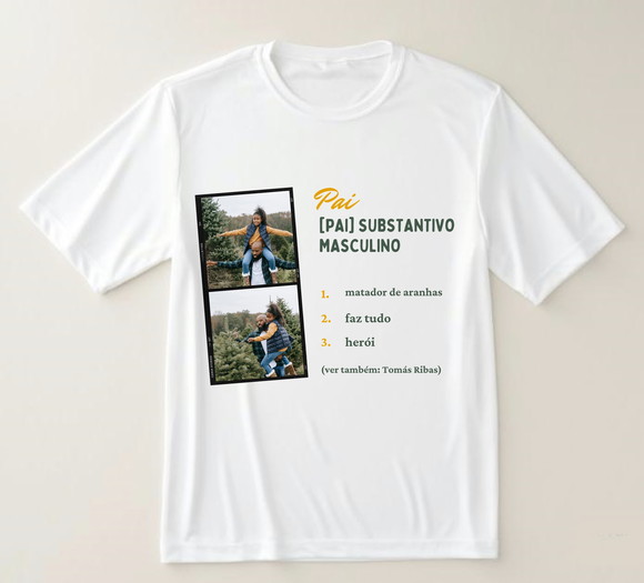 Camiseta Pai Substantivo Masculino Personalizada com Foto
