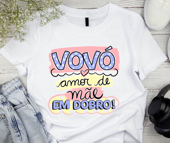 Camiseta Vovó Amor de Mãe em Dobro