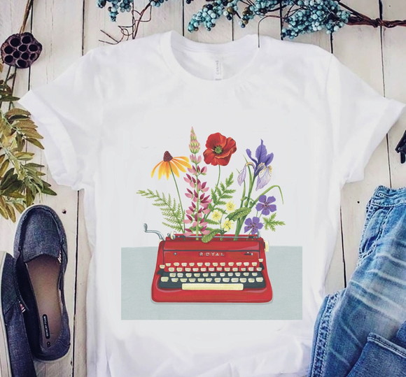 Camiseta Feminina Maquina de Escrever