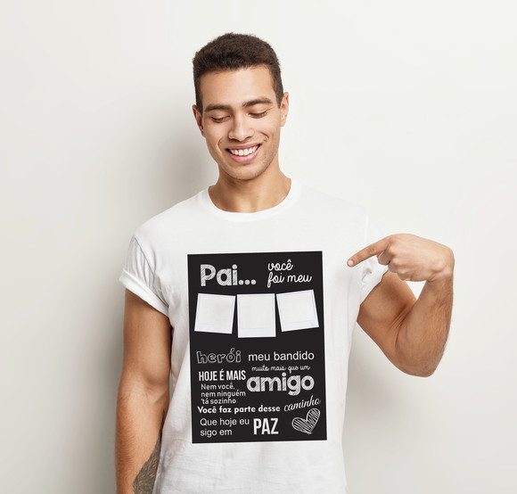 Camiseta Dia Dos Pais Personalizada Com Foto