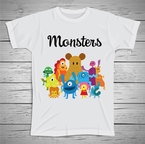 Camiseta Infantil Monstros