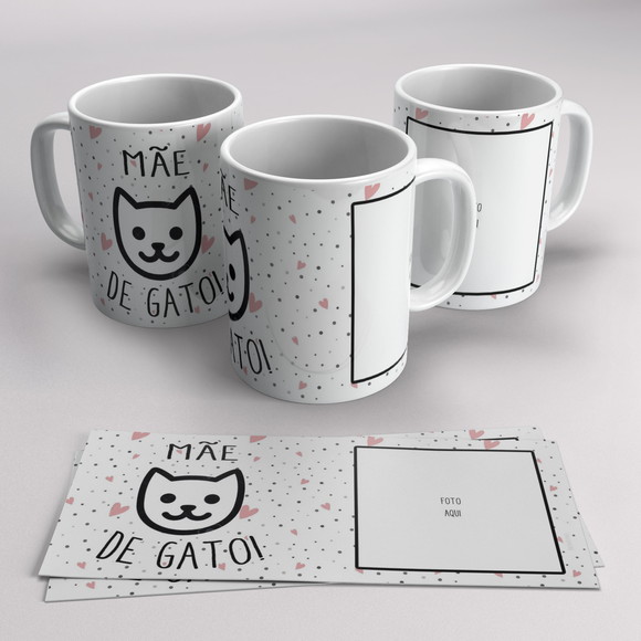 Caneca Porcelana Mãe de Gato