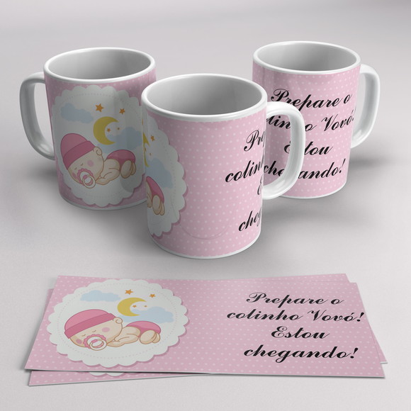 Caneca Porcelana Vovó Estou Chegando