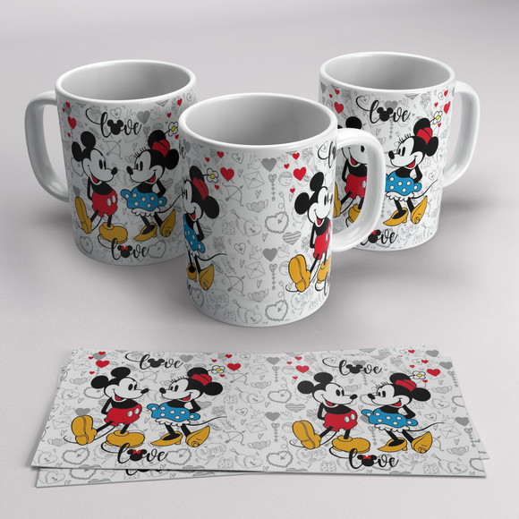 Caneca Porcelana Minie e Mickey