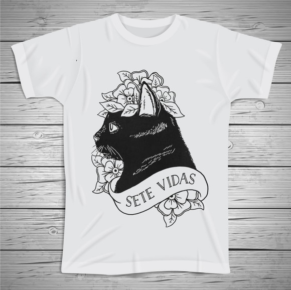 Camiseta Gato Sete Vidas