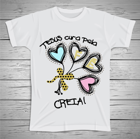 Camiseta Religiosa Jesus Cura Pela Fé