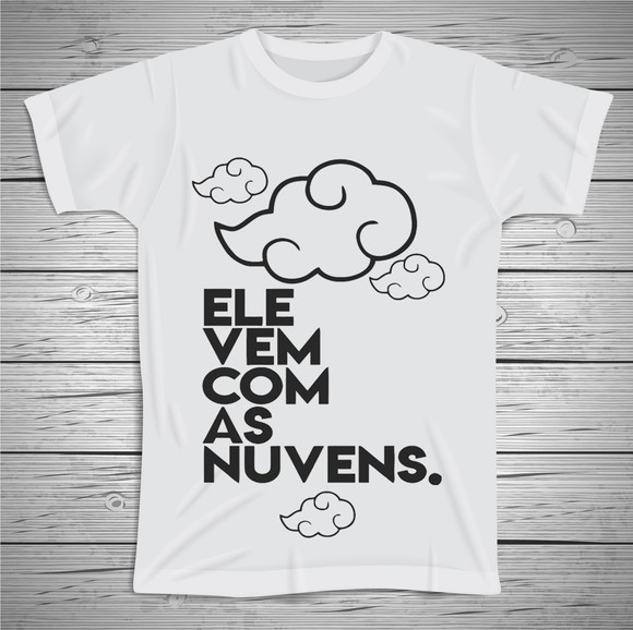 Camiseta Religiosa Ele Vem com as Nuves