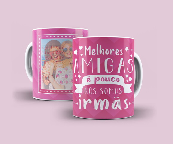 Caneca Porcelana Melhores Amigas