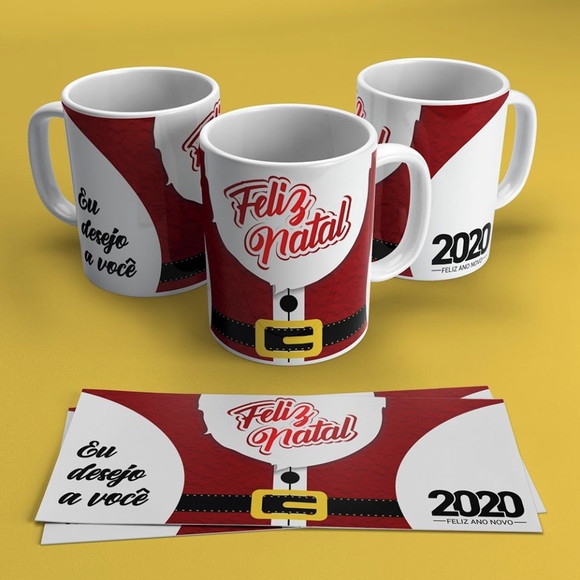 Caneca Porcelana Feliz Natal