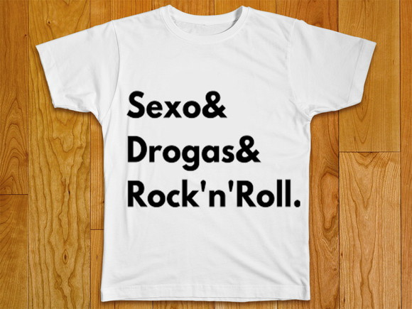Camiseta Sexo Drogas e Rock