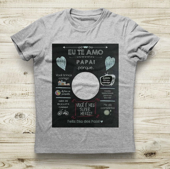 Camiseta Eu Te Amo Papai com foto personalizada