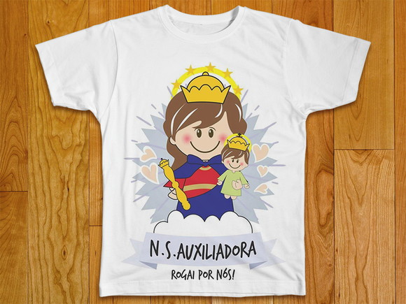 Camiseta Religiosa Nossa Senhora Auxiliadora