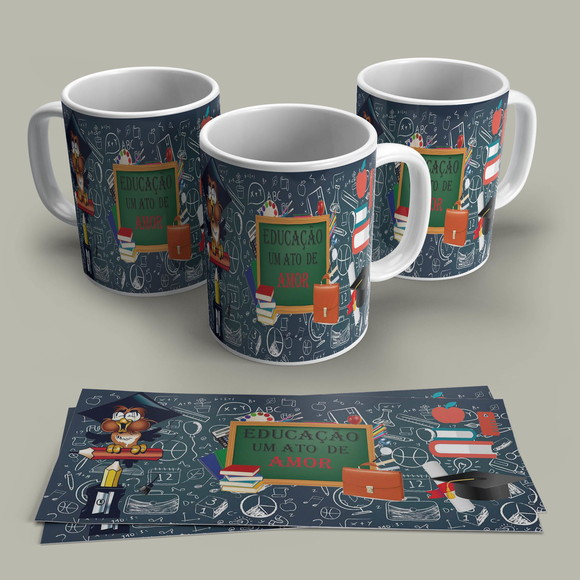 Caneca Porcelana Educação Um Ato de Amor