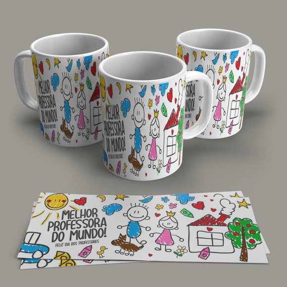 Caneca Porcelana Melhor Professora do Mundo
