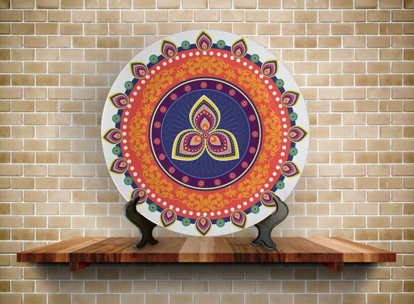 Prato Decorativo Mandala Indiana