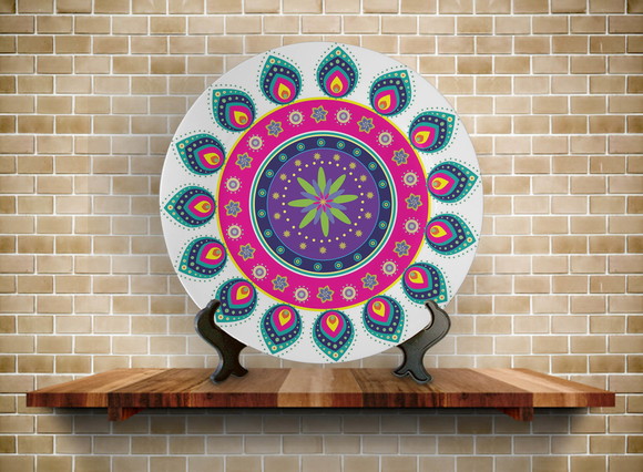 Prato Decorativo Mandala Indiana