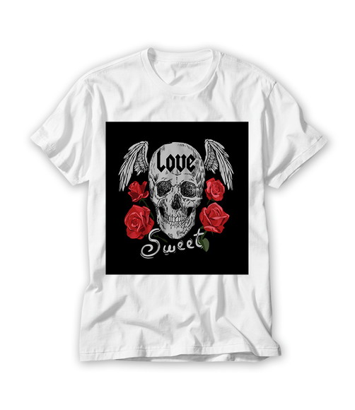 Camiseta Caveira Love Sweet