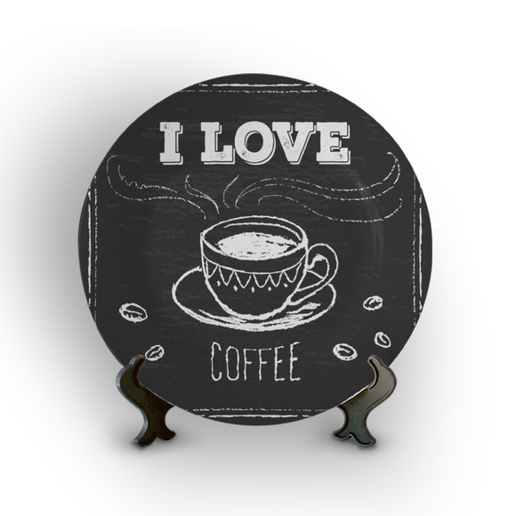 Prato Decorativo Retrô I Love Coffe