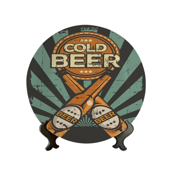 Prato Decorativo Retrô Cold Beer
