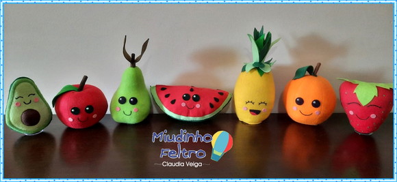 Frutas Divertidas em Feltro 7 Pecas