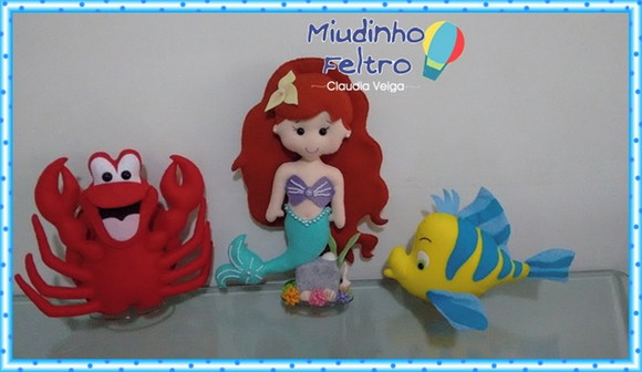 Kit Ariel Feltro 3 Peças